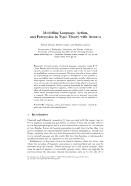 Modelling Language, Action, and Perception in Type Theory with Records