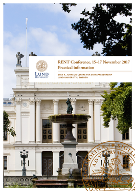RENT Conference, 15–17 November 2017 Practical Information