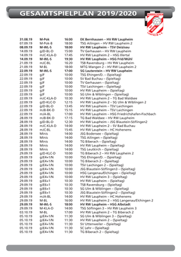 Gesamtspielplan 2019/2020