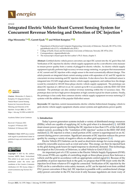 Integrated Electric Vehicle Shunt Current Sensing System for Concurrent Revenue Metering and Detection of DC Injection †