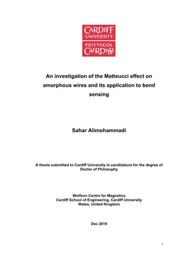 An Investigation of the Matteucci Effect on Amorphous Wires and Its Application to Bend Sensing