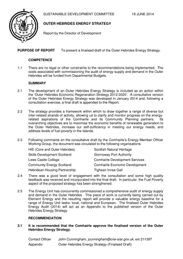 Outer Hebrides Energy Strategy