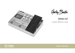 Dnafx Git Multi Effects Unit User Manual