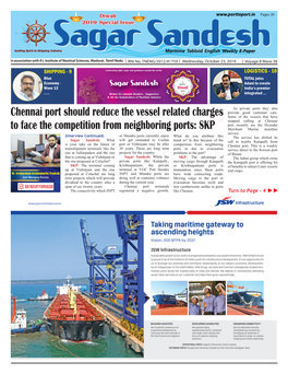 Chennai Port Should Reduce the Vessel Related Charges to Face The