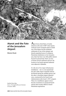 Atarot and the Fate of the Jerusalem Airport Proposed Jewish Settlement of Atarot