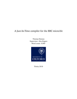 A Just-In-Time Compiler for the BBC Micro:Bit