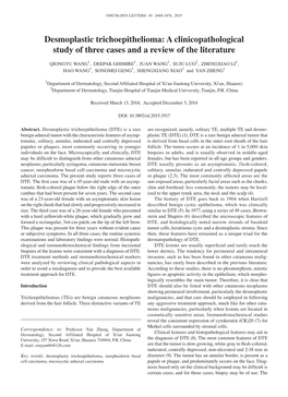 Desmoplastic Trichoepithelioma: a Clinicopathological Study of Three Cases and a Review of the Literature