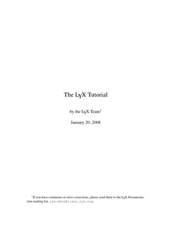 The LYX Tutorial