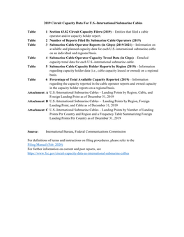 2019 Circuit Capacity Data for US-International Submarine Cables