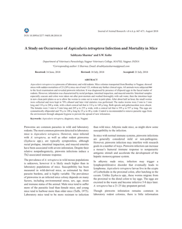 A Study on Occurrence of Aspiculuris Tetraptera Infection and Mortality in Mice