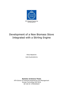 Development of a New Biomass Stove Integrated with a Stirling Engine