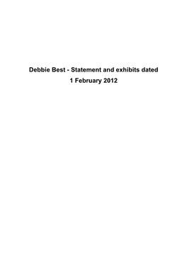 Debbie Best - Statement and Exhibits Dated 1 February 2012 Ourref: Doc 1837293