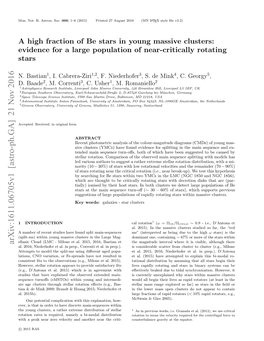 A High Fraction of Be Stars in Young Massive Clusters: Evidence for A