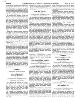 CONGRESSIONAL RECORD— Extensions of Remarks E1016 HON