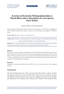 A Review of the Family Trichopolydesmidae in North Africa