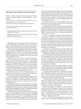 Bell Pepper Allergy: Different Sensitization Profiles and Pimenton Diluted in 0.9% Sodium Chloride Solution (1/10)