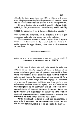 Sopra Un Nuovo Interruttore E Sul Suo Uso in Alcune Esperienze Di Induzione; Per R