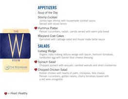 View the W Room Menu