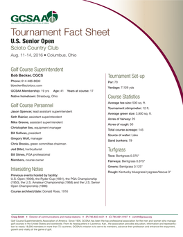 Tournament Fact Sheet U.S