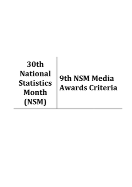 NSM Media Statistics Awards Criteria Month (NSM)