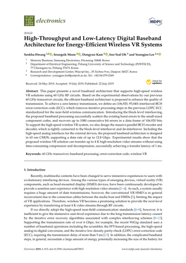 High-Throughput and Low-Latency Digital Baseband Architecture for Energy-Efficient Wireless VR Systems