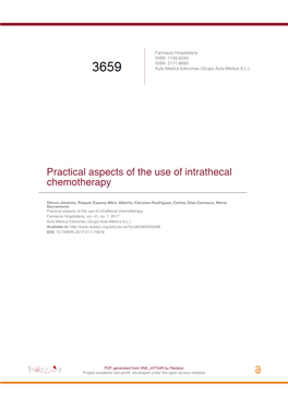 Practical Aspects of the Use of Intrathecal Chemotherapy