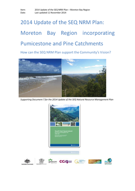 2014 Update of the SEQ NRM Plan: Moreton Bay Region Incorporating Pumicestone and Pine Catchments