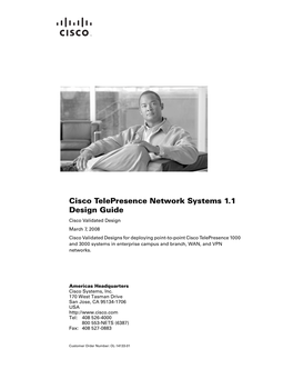 Cisco Telepresence Network Systems 1.1 Design Guide