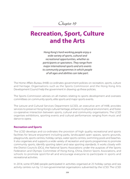 Recreation, Sport, Culture and the Arts