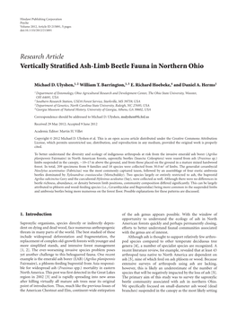 Vertically Stratified Ash-Limb Beetle Fauna in Northern Ohio