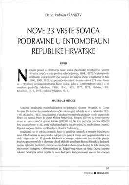 Nove 23 Vrste Sovica Podravine U Entomofauni Republike Hrvatske