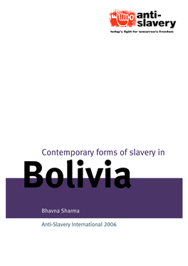 Contemporary Forms of Slavery in Bolivia