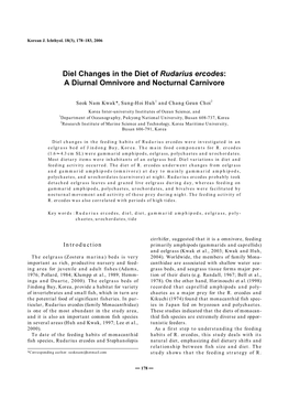 Diel Changes in the Diet of Rudarius Ercodes: a Diurnal Omnivore and Nocturnal Carnivore