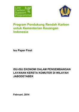 Program Pendukung Rendah Karbon Untuk Kementerian Keuangan Indonesia