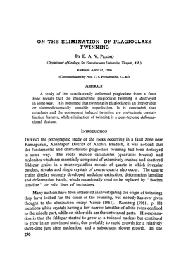 On the Elimination of Plagioclase Twinning