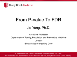 From P-Value to FDR