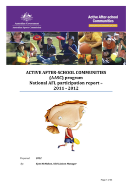 (AASC) Program National AFL Participation Report – 2011 - 2012