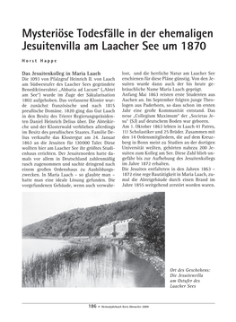 Mysteriöse Todesfälle in Der Ehemaligen Jesuitenvilla Am Laacher See Um 1870