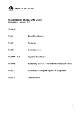 Classification of Accounts Guide Last Updated – January 2018