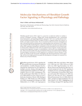 Molecular Mechanisms of Fibroblast Growth Factor Signaling in Physiology and Pathology