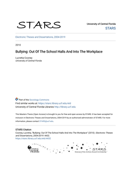 Bullying: out of the School Halls and Into the Workplace