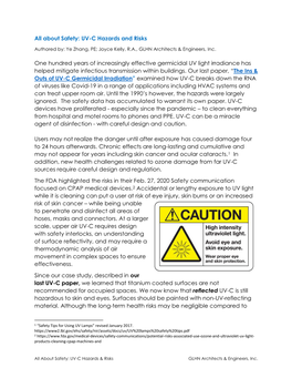 All About Safety UV C Hazards and Risks