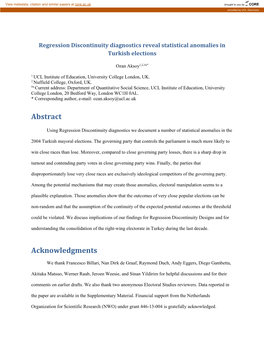 3. Regression Discontinuity Design and Close Elections