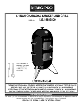 17 Inch Charcoal Smoker and Grill