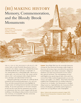 (Re)Making History: Memory, Commemoration and the Bloody Brook Monuments