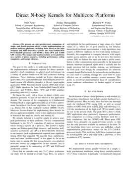 Direct N-Body Kernels for Multicore Platforms