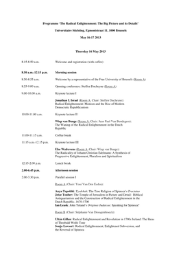 Conference Programme Radical Enlightenment