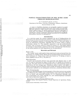 Partial Characterization of Soil Humic Acids Through Biodegradation1