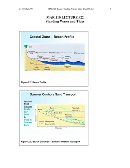 MAR 110 LECTURE #22 Standing Waves and Tides