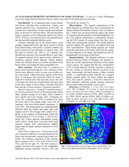 An Analysis of Remotely Sensed Data of Mare Australe